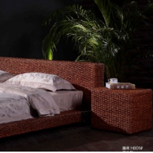 H801藤床 藤编床 藤艺床 酒店藤床工程 东南亚 1.8M双人床 新款 1800mm*2000mm