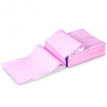 得力（deli）珊瑚海彩色电脑打印纸S241-2-1/2CS二联二等分撕边80列(撕边 色序：白红 1000页/箱)